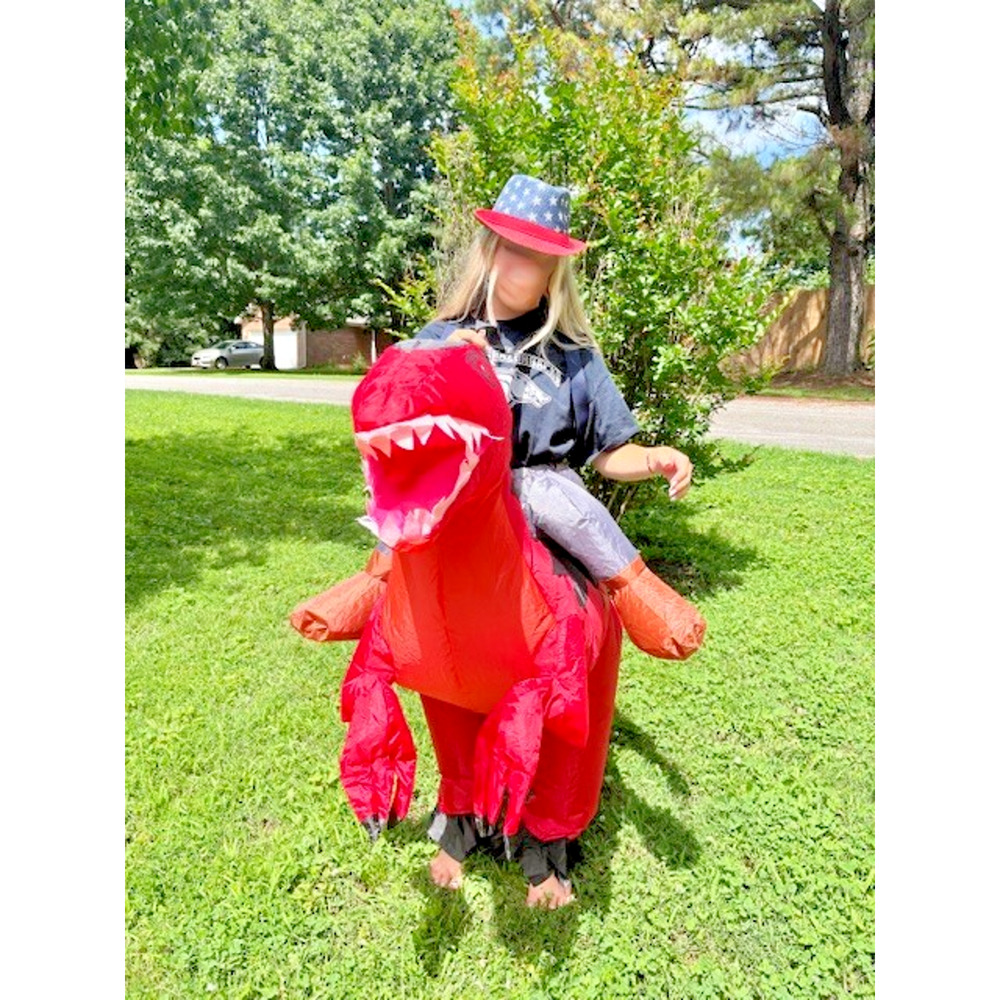Dinosaur Halloween Costume Inflatable Ride-on Raptor Kids/Teens/ Small Adult